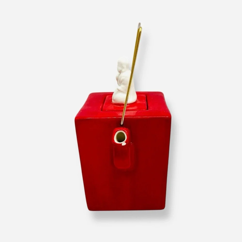 Fitz Floyd Ceramic Red Take Out Chinese Food Box Teapot Tea Buddha‎